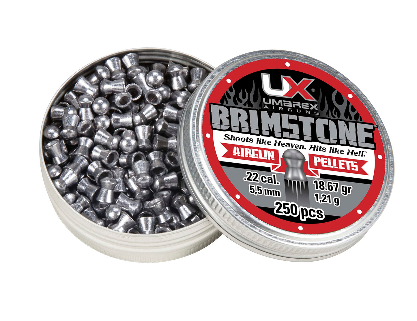Umarex Brimstone .22 Caliber 18.67 Grain Pellets Air Gun Ammo for Pellet Gun Rifle 250 CountSilver