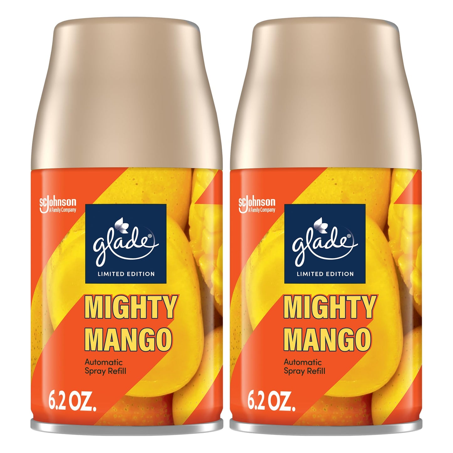 Glade Automatic Spray Refill Mighty Mango Scented Air Freshener for Home and Bathroom 6.2 Oz 2 Count