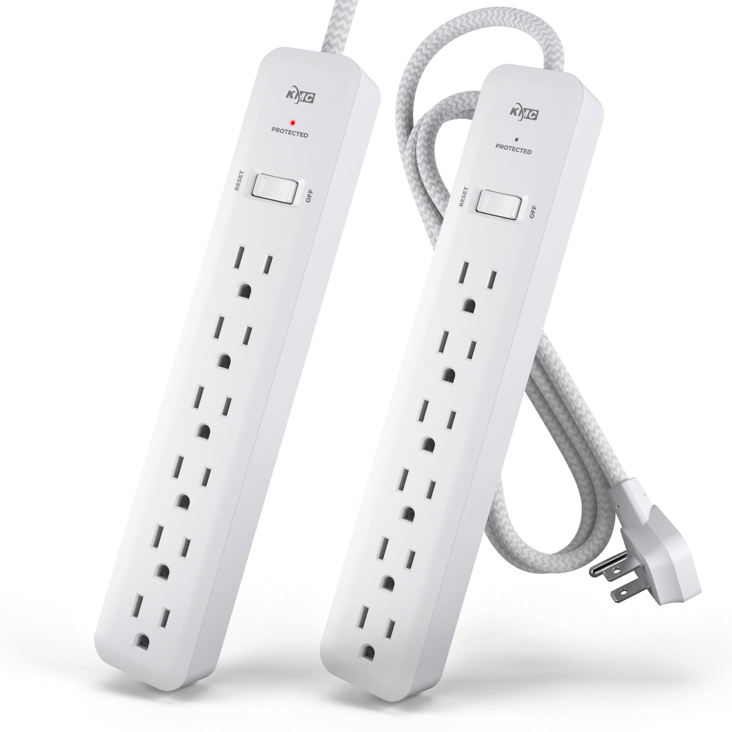 KMC 6-Outlet Surge Protector Power Strip 4ft-6ft