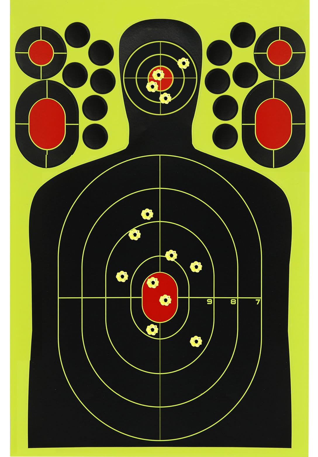 Aonxi 14.5 * 9.5 inch 25 Pack Self Adhesive Shooting Target Reactive Sticker Targets Visible Instant Feedback Cover-up Patches Shooting Target for Gun Pistol Rifle Bb Gun Pellet Gun Airsoft