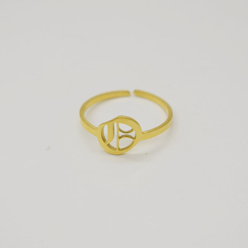 Vintage English Alphabet Ring in 18K Vacuum Plating
