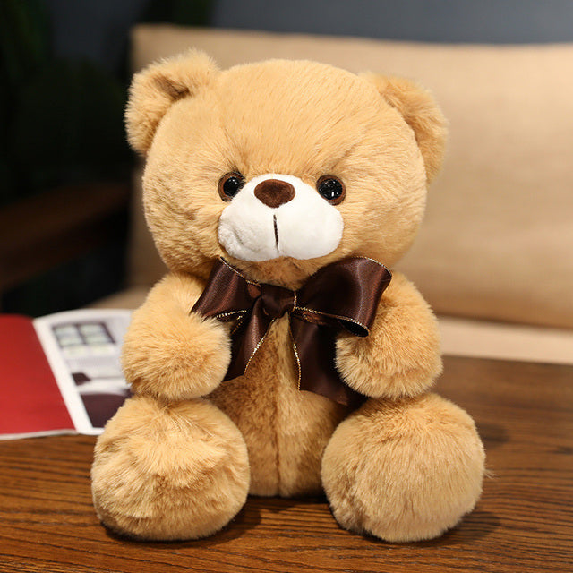 Knot Teddy Bear Plush Toy with Heart and Rose Design