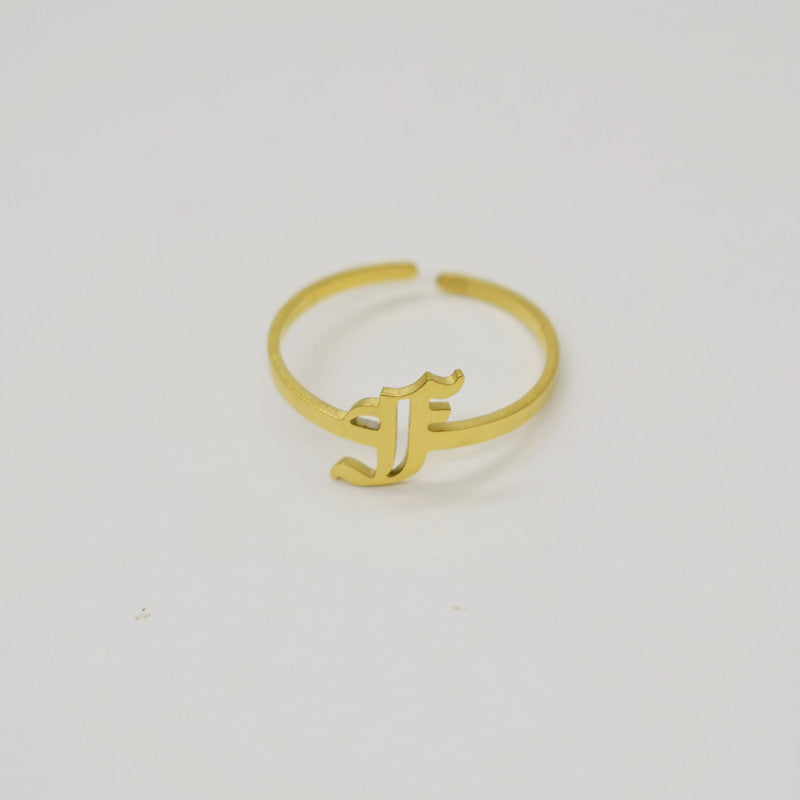 Vintage English Alphabet Ring in 18K Vacuum Plating