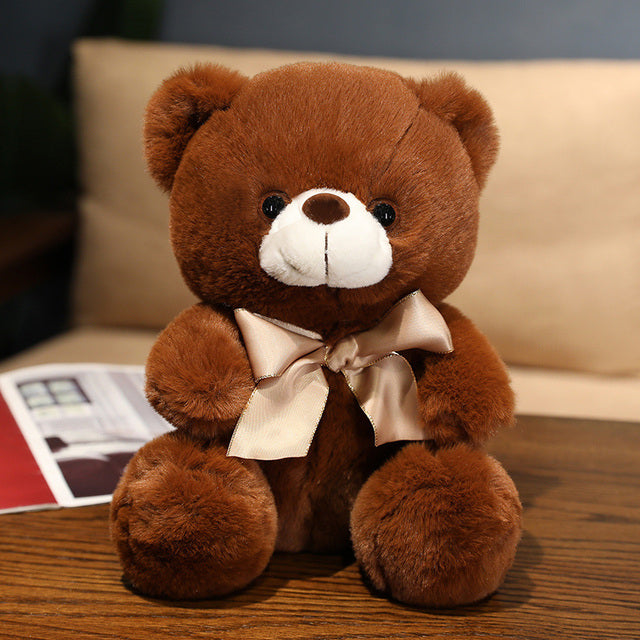 Knot Teddy Bear Plush Toy with Heart and Rose Design