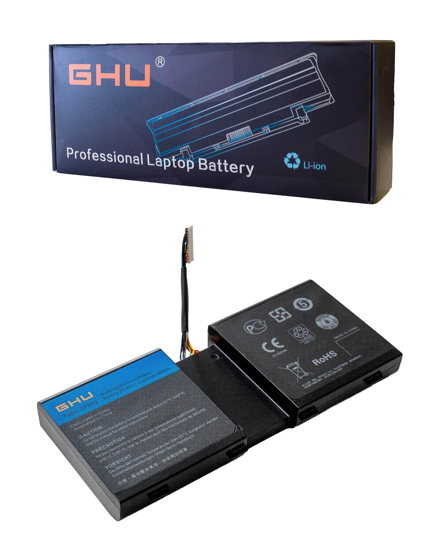 GHU New 2F8K3 Laptop Battery Compatible with Dell Alienware 17 17X M17X-R5 18 18X M18X-R Series 02F8K3 KJ2PX 0KJ2PX G33TT 0G33TT 14.8V 86Wh